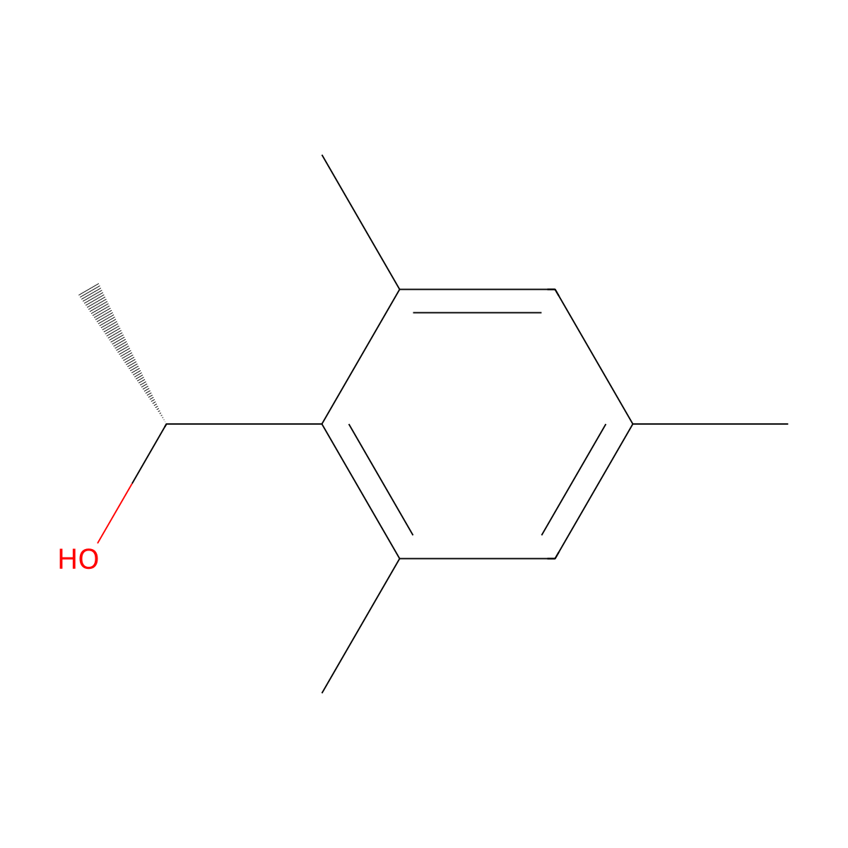 (1R)-1-(2,4,6-trimethylphenyl)ethan-1-ol molecular structure, CAS 1517-71-1