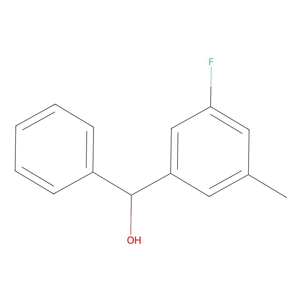(3-Fluoro-5-methylphenyl)(phenyl)methanol molecular structure, CAS 1517000-05-3