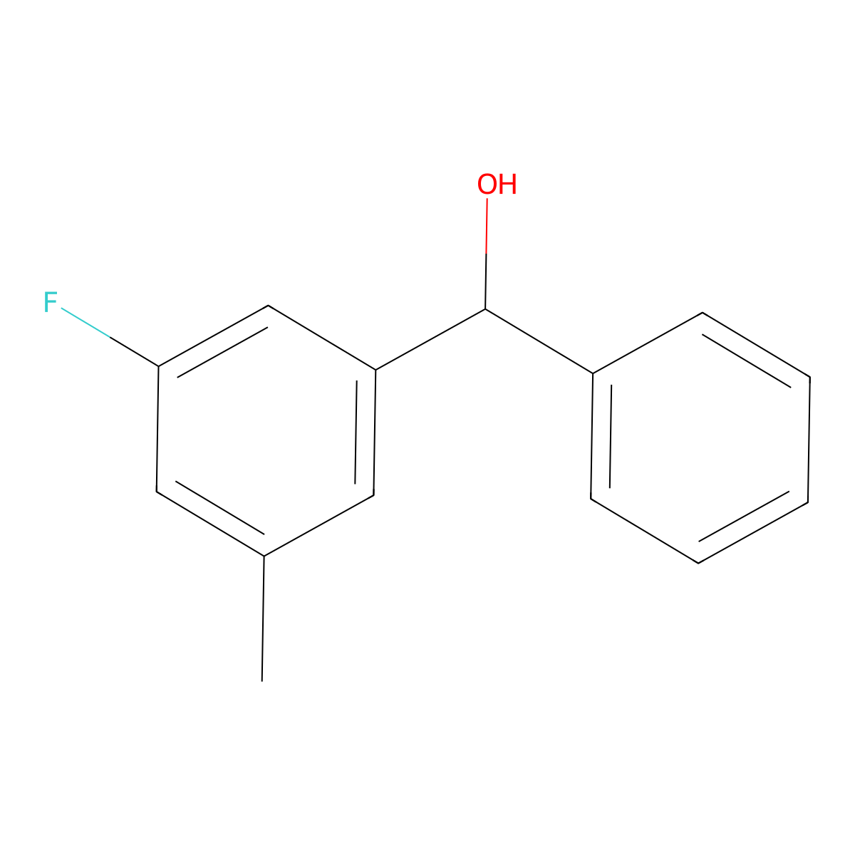 (3-Fluoro-5-methylphenyl)(phenyl)methanol molecular structure, CAS 1517000-05-3