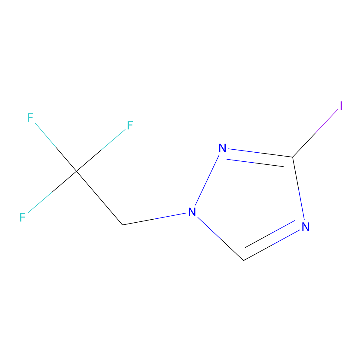 3-iodo-1-(2,2,2-trifluoroethyl)-1H-1,2,4-triazole molecular structure, CAS 1517000-07-5
