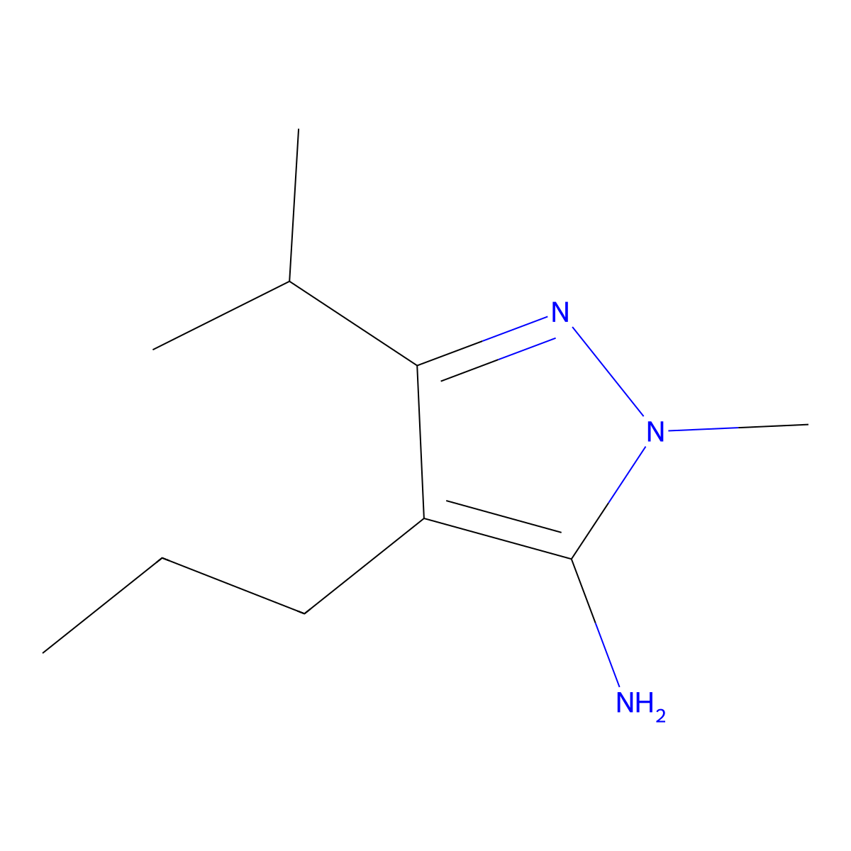 1-Methyl-3-(propan-2-YL)-4-propyl-1H-pyrazol-5-amine molecular structure, CAS 1517004-47-5