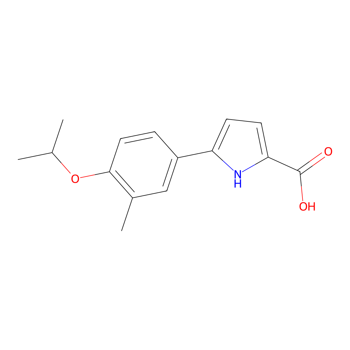 5-(4-Isopropoxy-3-methylphenyl)-1H-pyrrole-2-carboxylic acid molecular structure, CAS 1517011-20-9