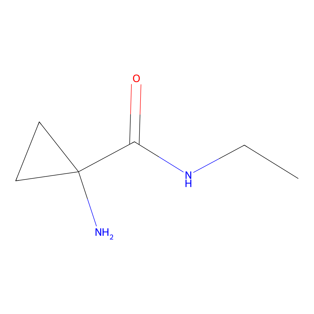 1-amino-N-ethylcyclopropane-1-carboxamide molecular structure, CAS 1517017-02-5