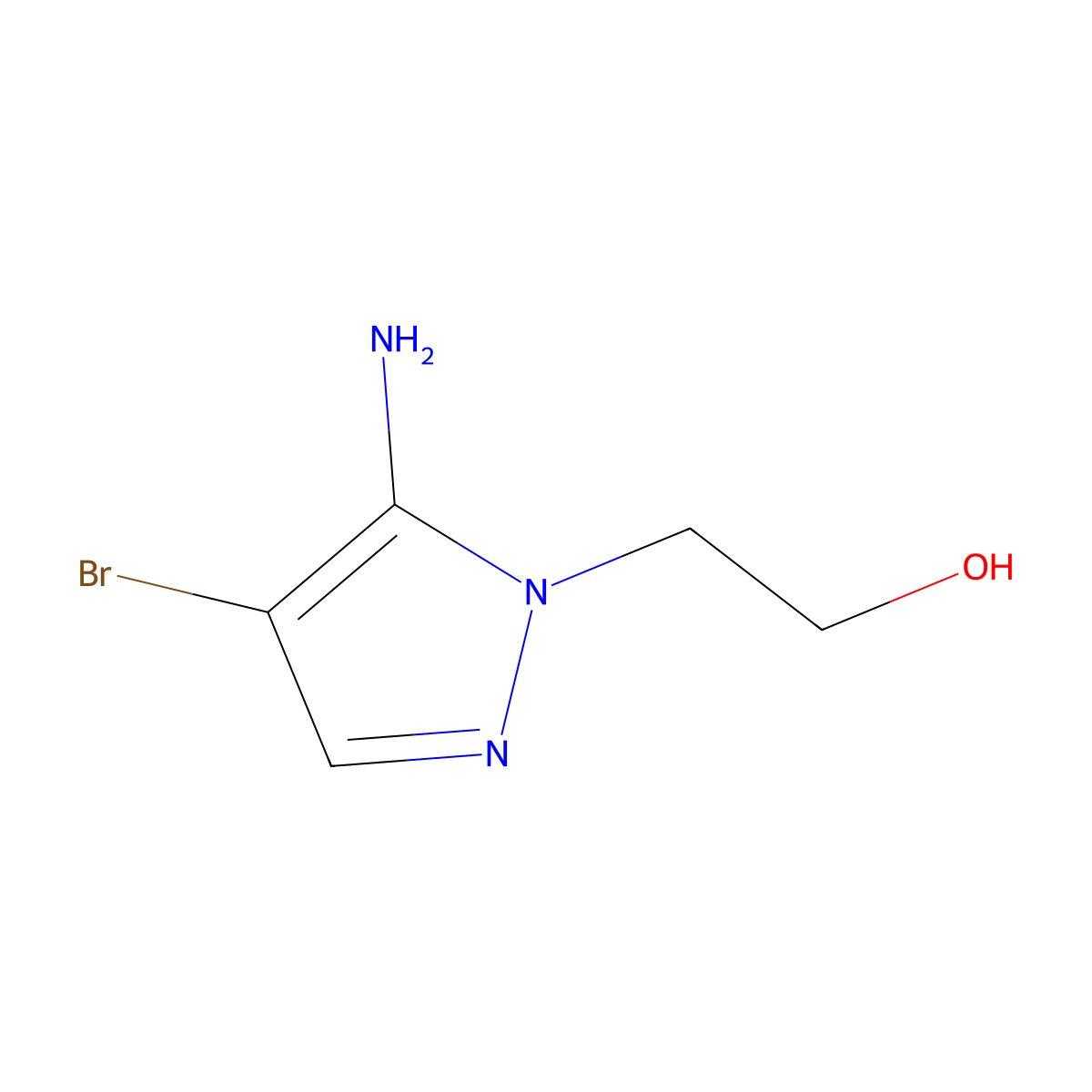 2-(5-amino-4-bromo-1H-pyrazol-1-yl)ethan-1-ol molecular structure, CAS 1517022-05-7