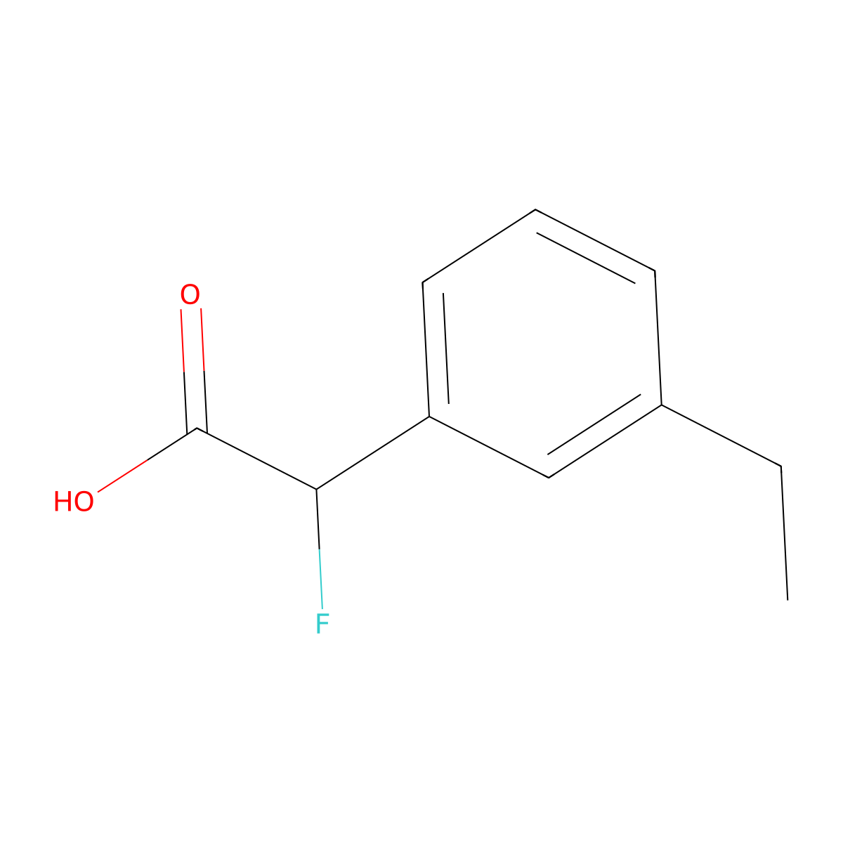 2-(3-Ethylphenyl)-2-fluoroacetic acid molecular structure, CAS 1517031-52-5