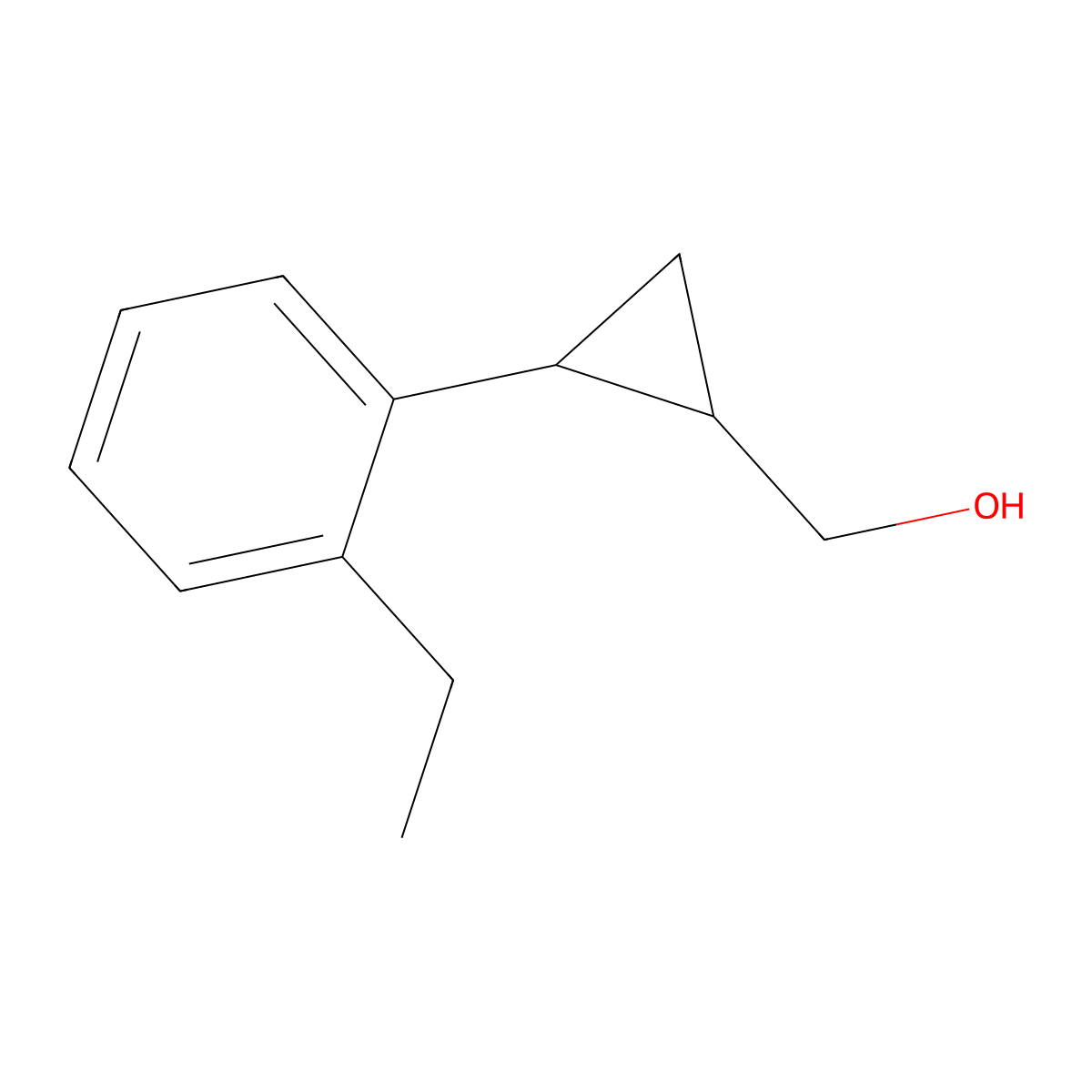 (2-(2-Ethylphenyl)cyclopropyl)methanol molecular structure, CAS 1517037-41-0
