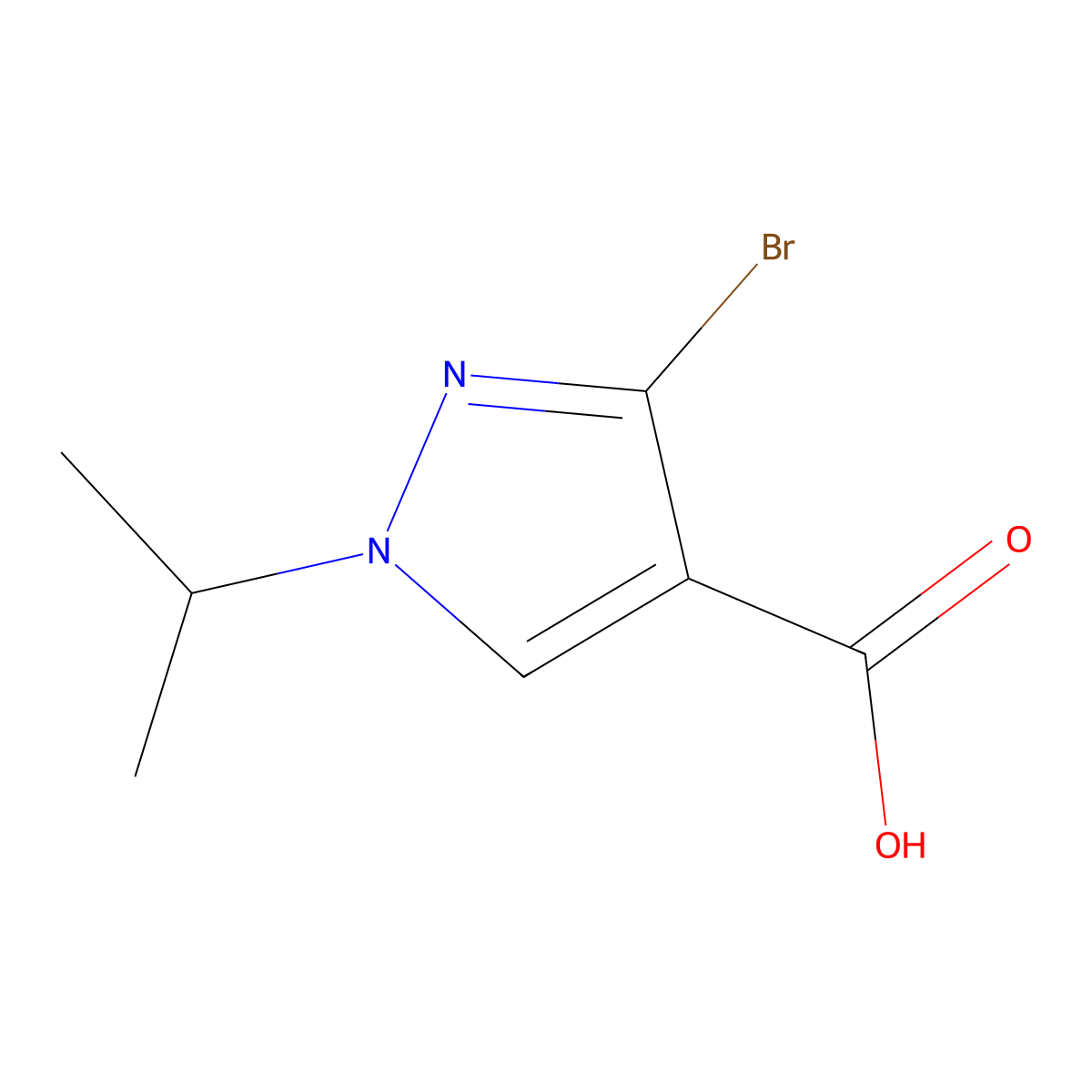 3-Bromo-1-isopropyl-1H-pyrazole-4-carboxylic acid molecular structure, CAS 1517038-16-2