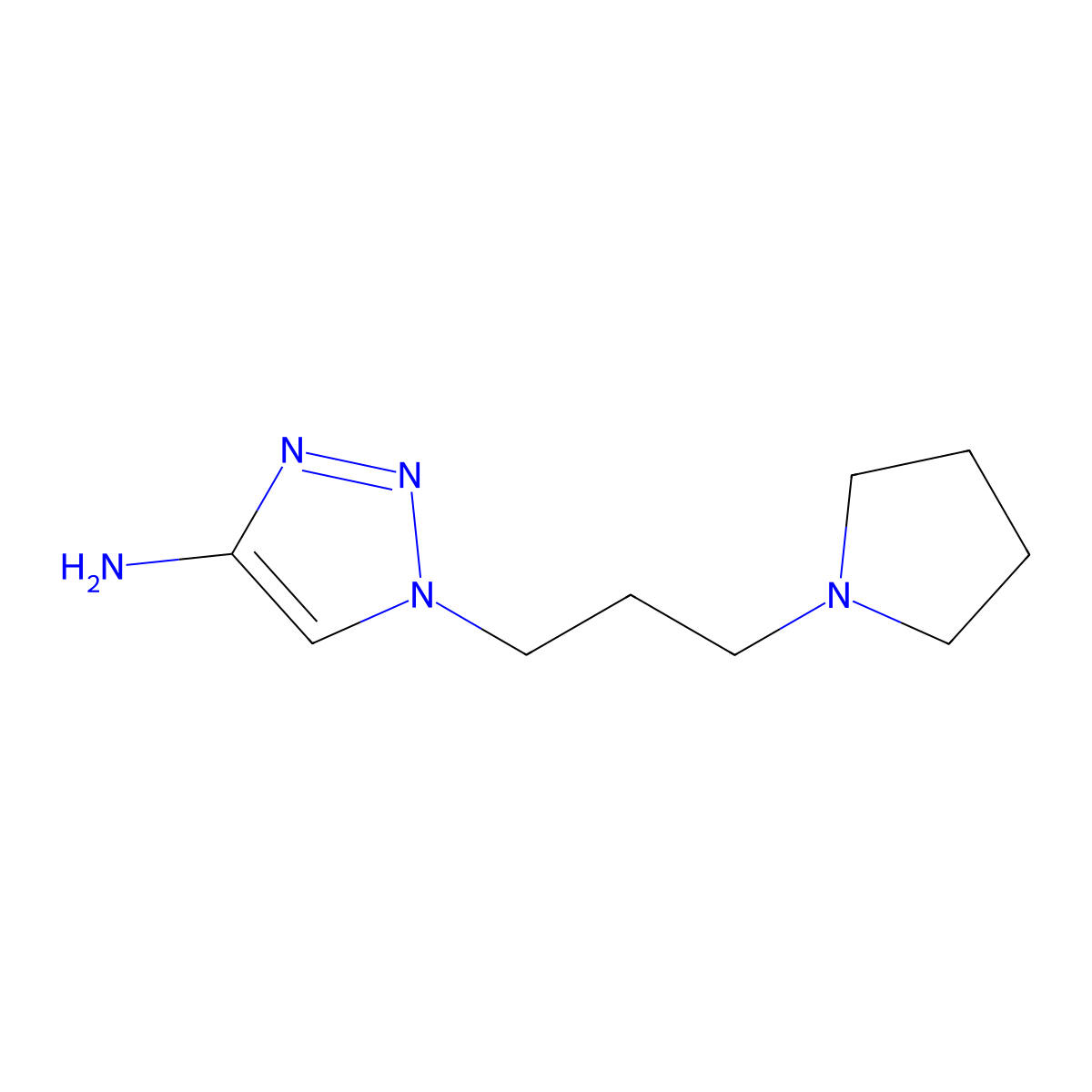 1-(3-(Pyrrolidin-1-yl)propyl)-1h-1,2,3-triazol-4-amine molecular structure, CAS 1517039-26-7