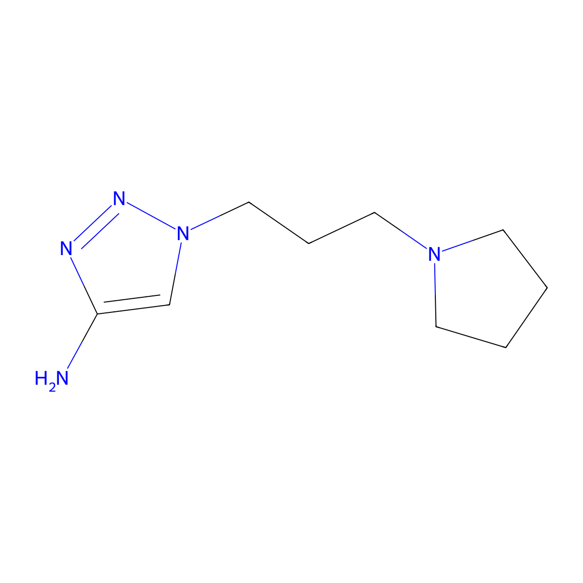 1-(3-(Pyrrolidin-1-yl)propyl)-1h-1,2,3-triazol-4-amine molecular structure, CAS 1517039-26-7