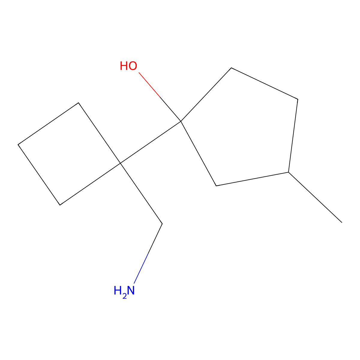 1-[1-(Aminomethyl)cyclobutyl]-3-methylcyclopentan-1-ol molecular structure, CAS 1517048-72-4