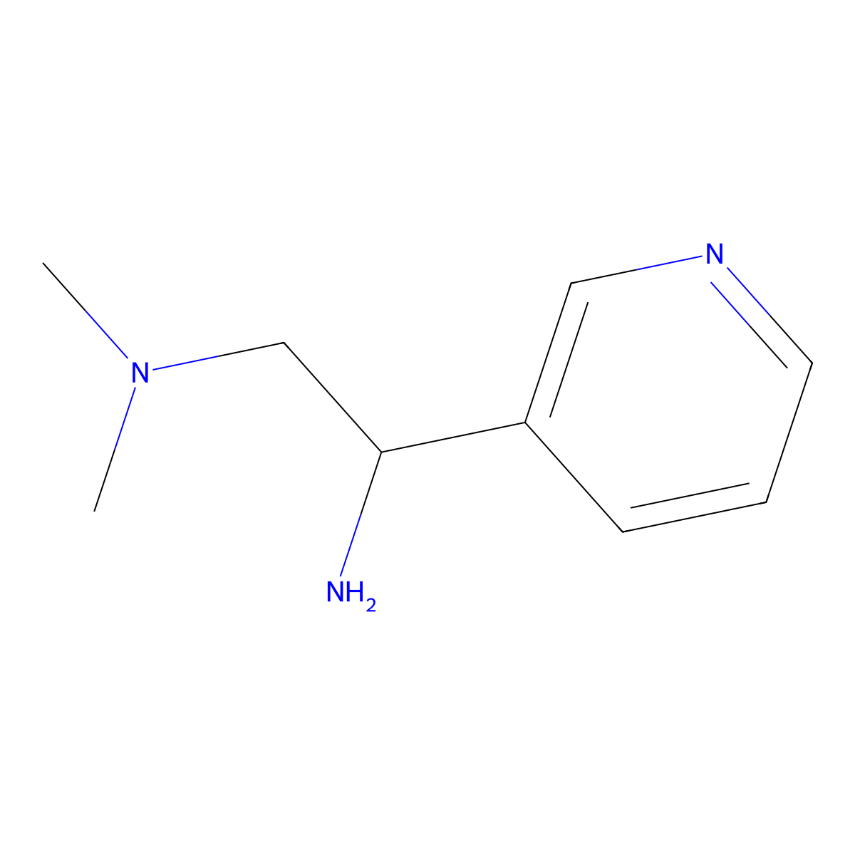 [2-Amino-2-(pyridin-3-yl)ethyl]dimethylamine molecular structure, CAS 1517061-30-1