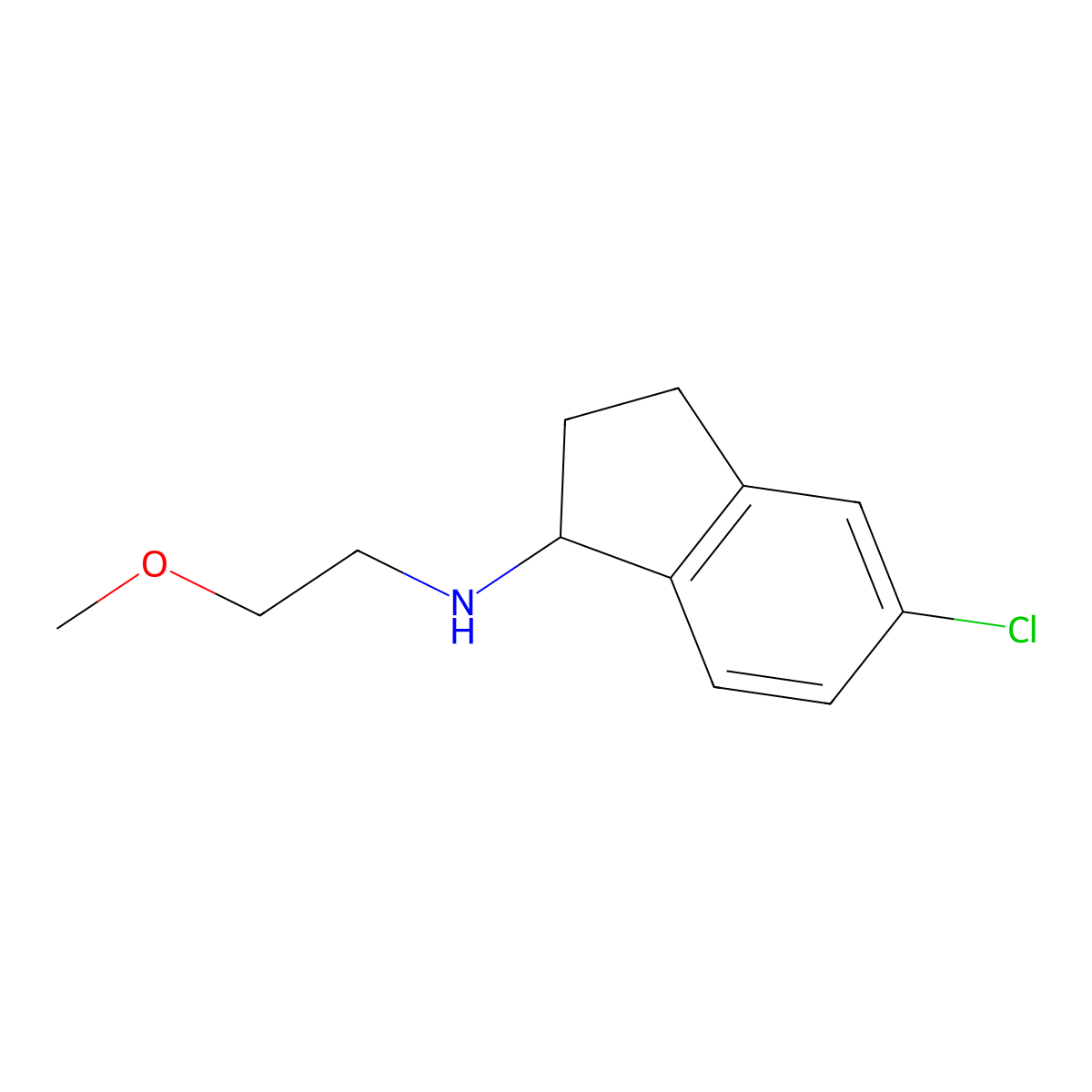 5-Chloro-N-(2-methoxyethyl)-2,3-dihydro-1H-inden-1-amine molecular structure, CAS 1517061-44-7