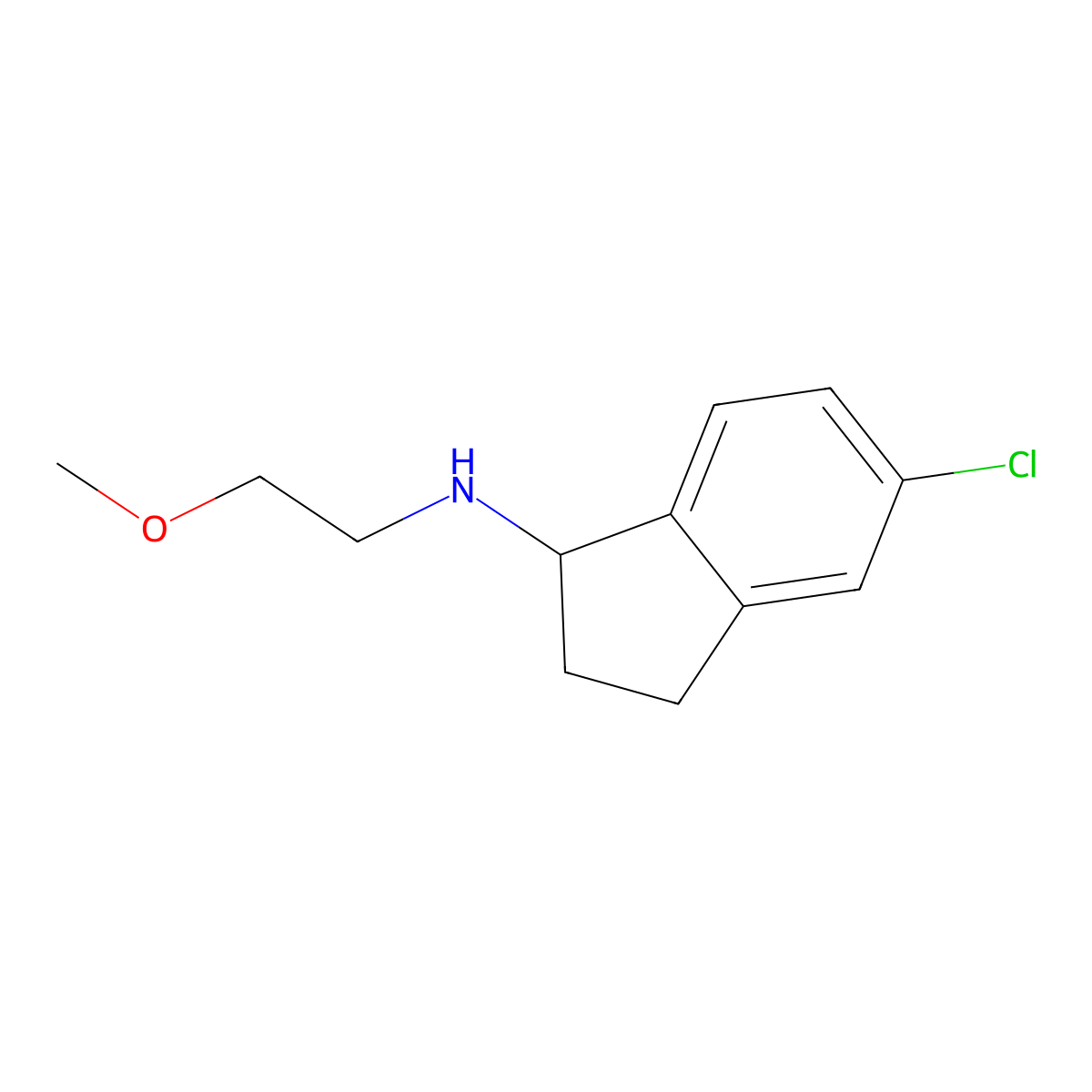 5-Chloro-N-(2-methoxyethyl)-2,3-dihydro-1H-inden-1-amine molecular structure, CAS 1517061-44-7