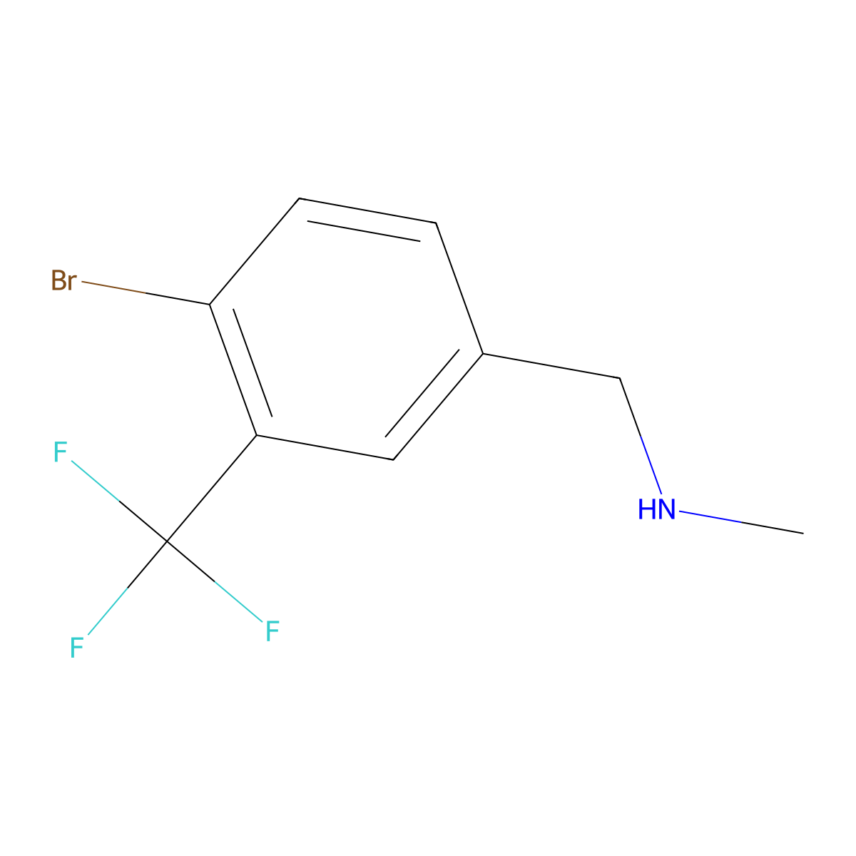 {[4-Bromo-3-(trifluoromethyl)phenyl]methyl}(methyl)amine molecular structure, CAS 1517064-29-7