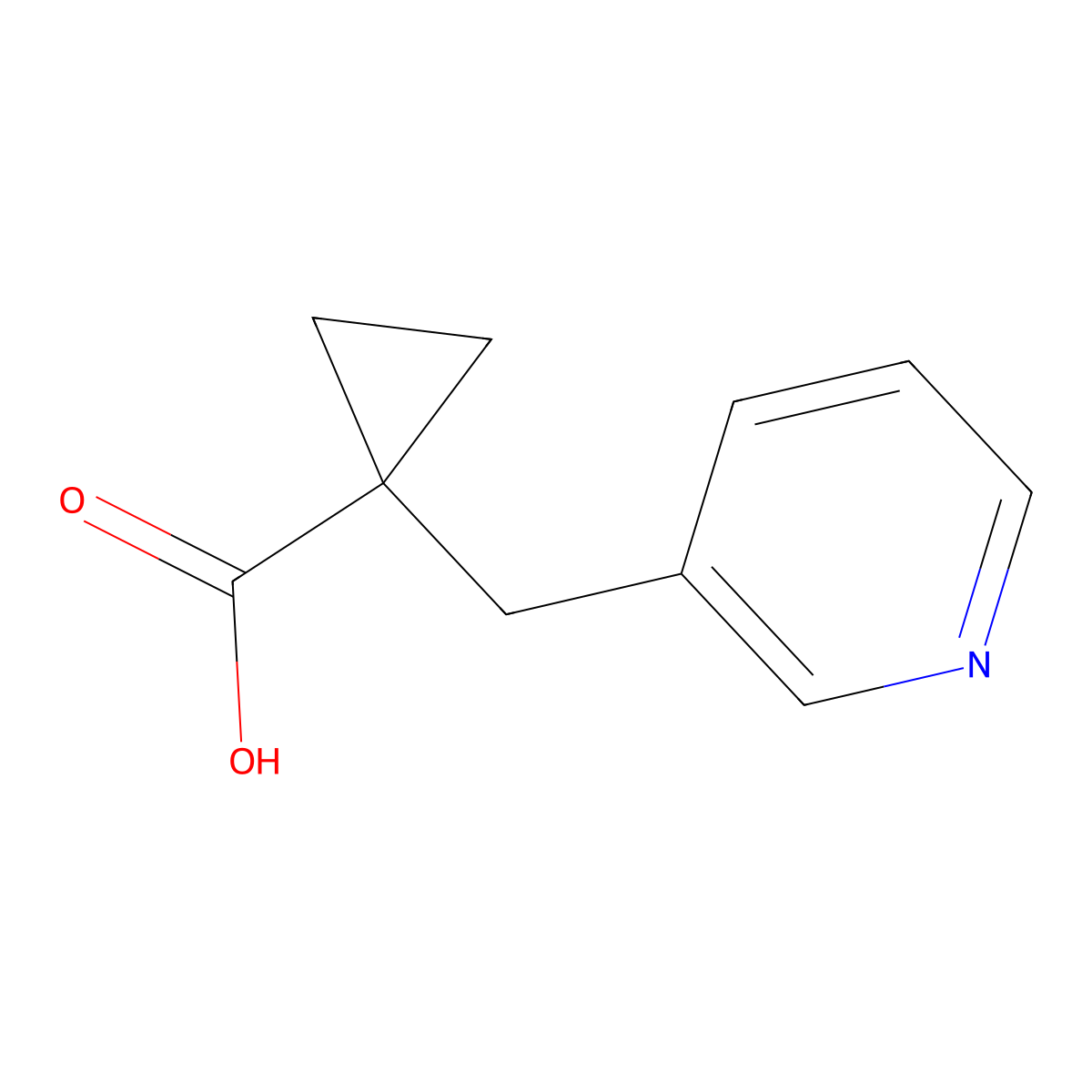 1-(Pyridin-3-ylmethyl)cyclopropanecarboxylic acid molecular structure, CAS 1517065-64-3