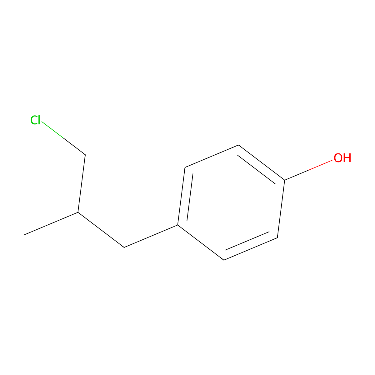 4-(3-Chloro-2-methylpropyl)phenol molecular structure, CAS 1517067-54-7