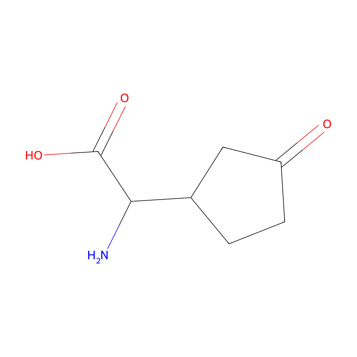 2-Amino-2-(3-oxocyclopentyl)acetic acid molecular structure, CAS 1517071-56-5
