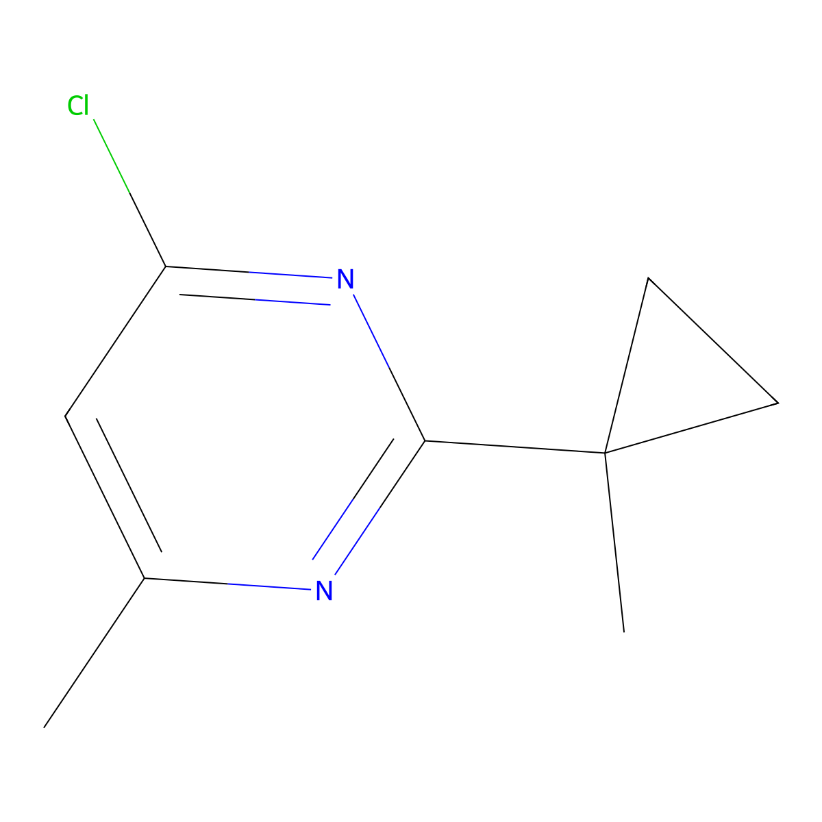 4-Chloro-6-methyl-2-(1-methylcyclopropyl)pyrimidine molecular structure, CAS 1517074-46-2