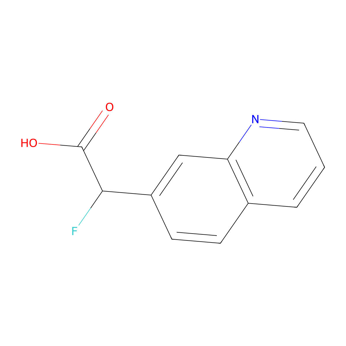2-Fluoro-2-(quinolin-7-yl)acetic acid molecular structure, CAS 1517083-51-0