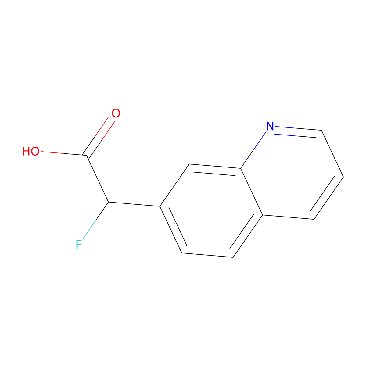 2-Fluoro-2-(quinolin-7-yl)acetic acid molecular structure, CAS 1517083-51-0