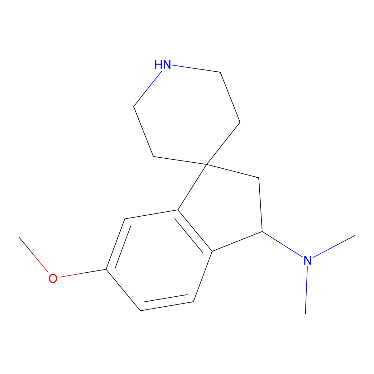 6-methoxy-N,N-dimethyl-2,3-dihydrospiro[indene-1,4'-piperidin]-3-amine molecular structure, CAS 1517086-51-9