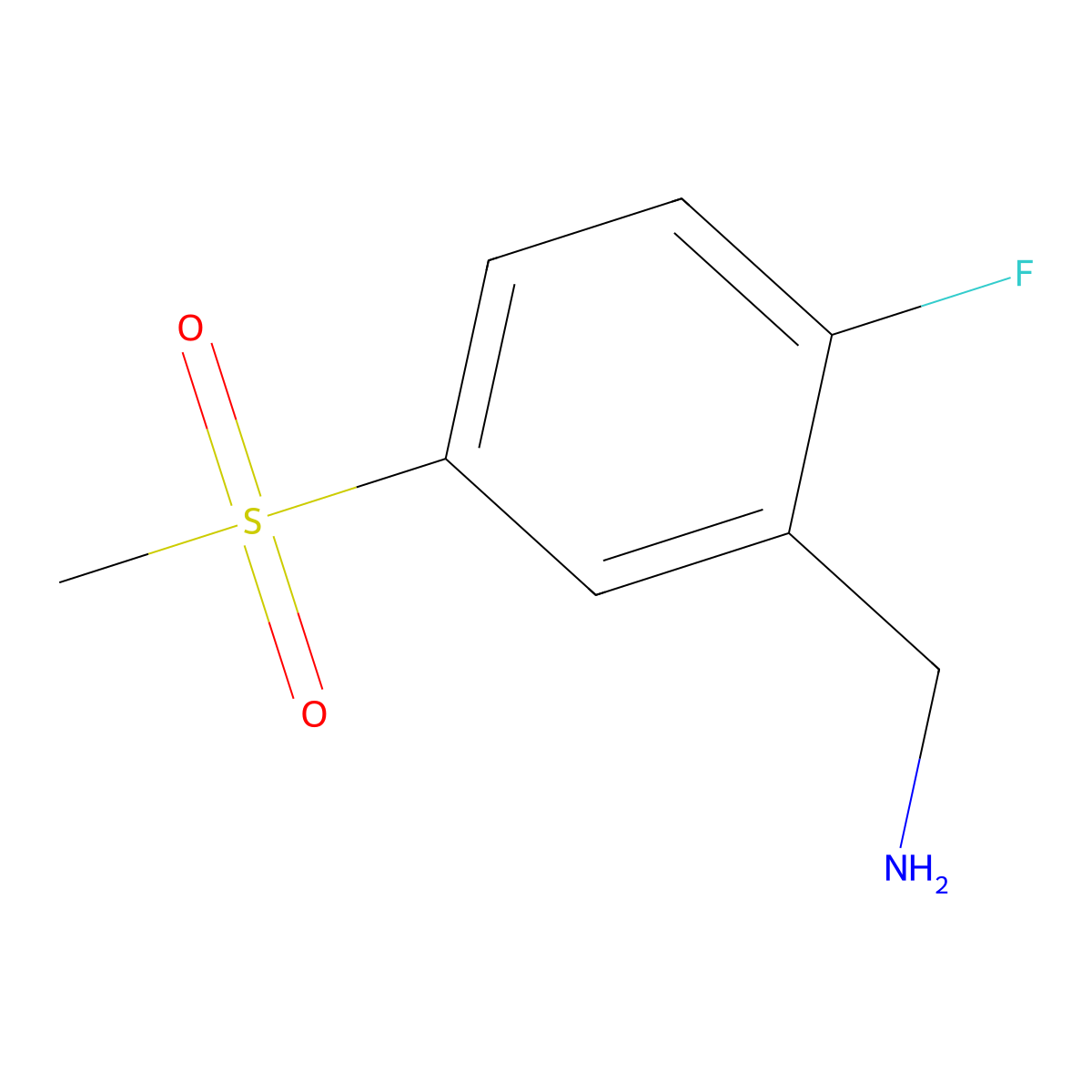 (2-Fluoro-5-methanesulfonylphenyl)methanamine molecular structure, CAS 1517089-68-7