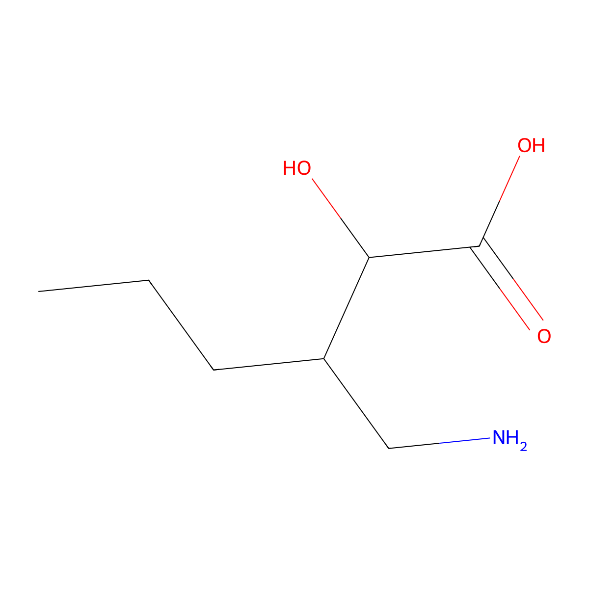 3-(Aminomethyl)-2-hydroxyhexanoic acid molecular structure, CAS 1517090-33-3