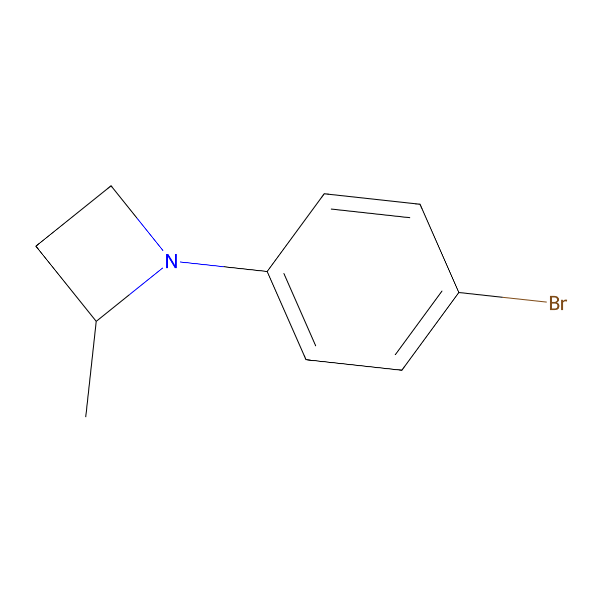 1-(4-Bromophenyl)-2-methylazetidine molecular structure, CAS 1517090-47-9