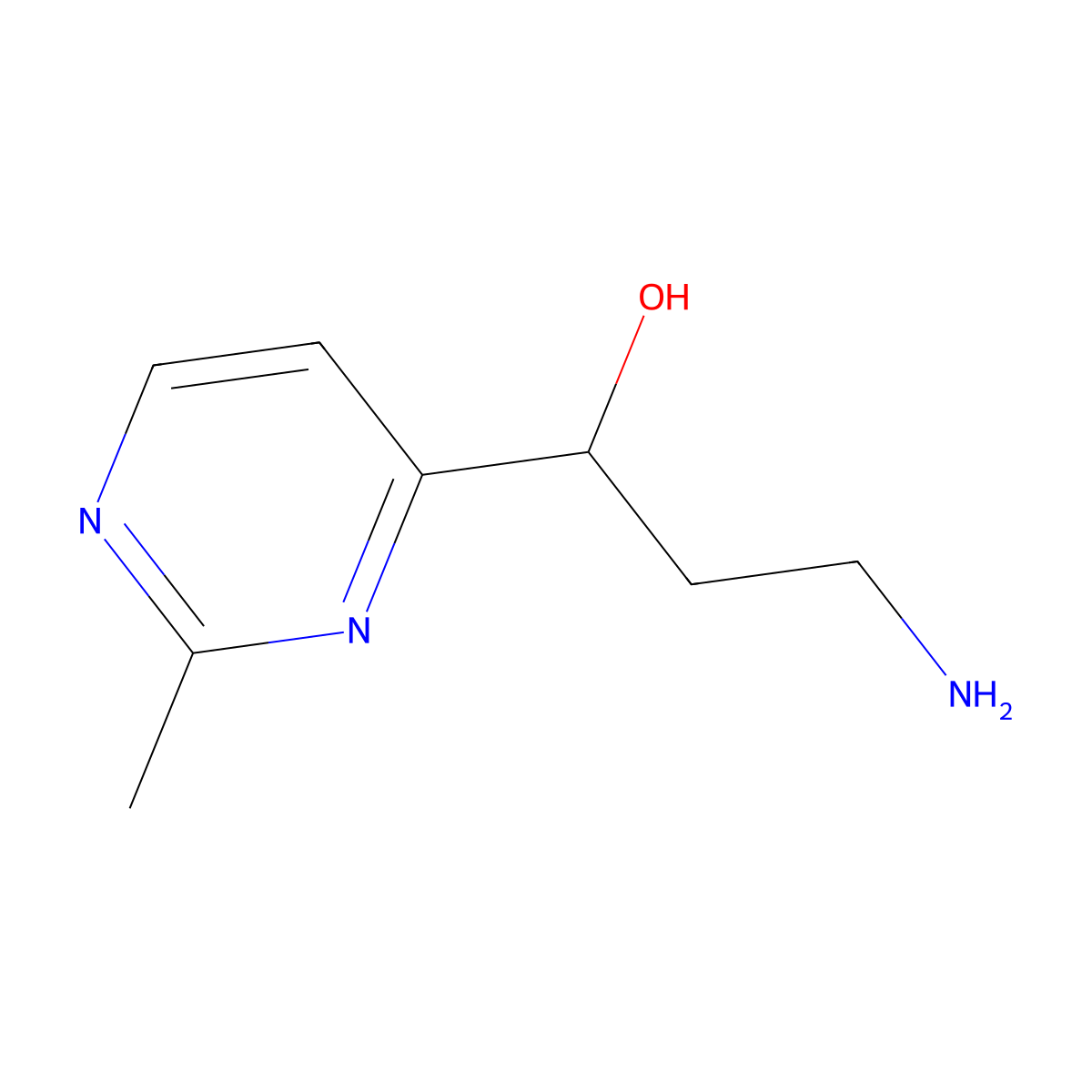 3-Amino-1-(2-methylpyrimidin-4-YL)propan-1-OL molecular structure, CAS 1517101-95-9