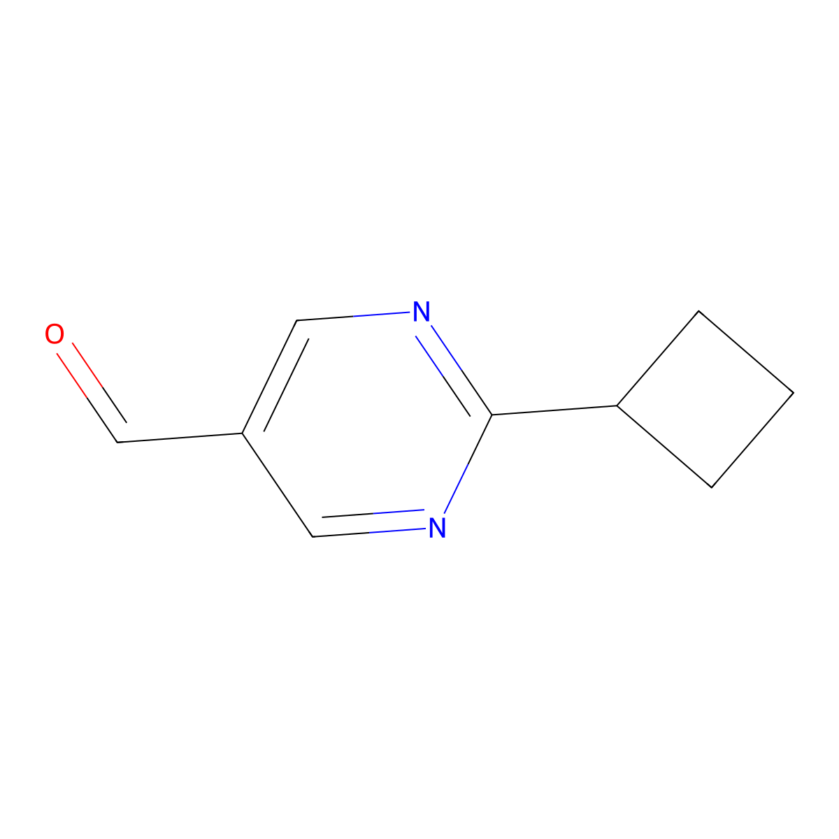 2-Cyclobutylpyrimidine-5-carbaldehyde molecular structure, CAS 1517117-22-4