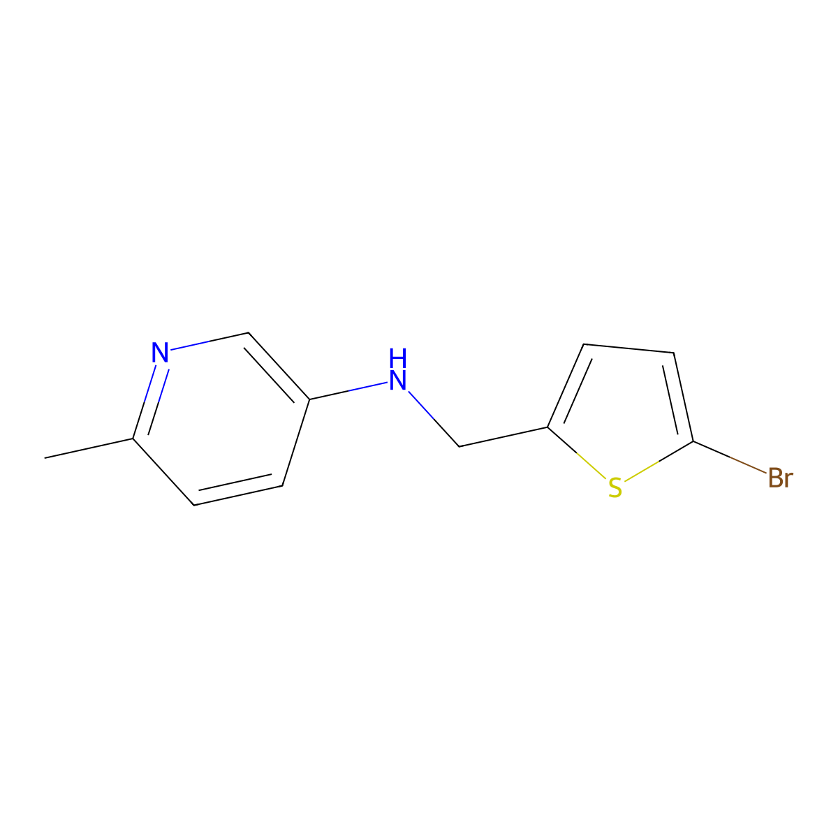 N-[(5-Bromothiophen-2-yl)methyl]-6-methylpyridin-3-amine molecular structure, CAS 1517117-42-8