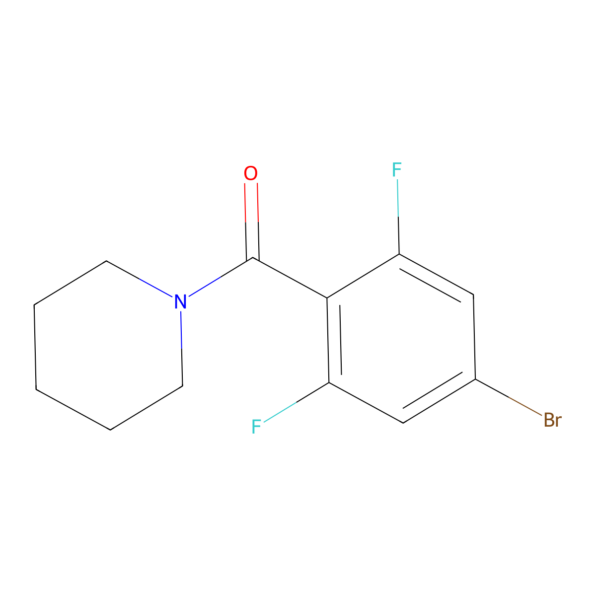 (4-Bromo-2,6-difluorophenyl)(piperidin-1-yl)methanone molecular structure, CAS 1517132-49-8