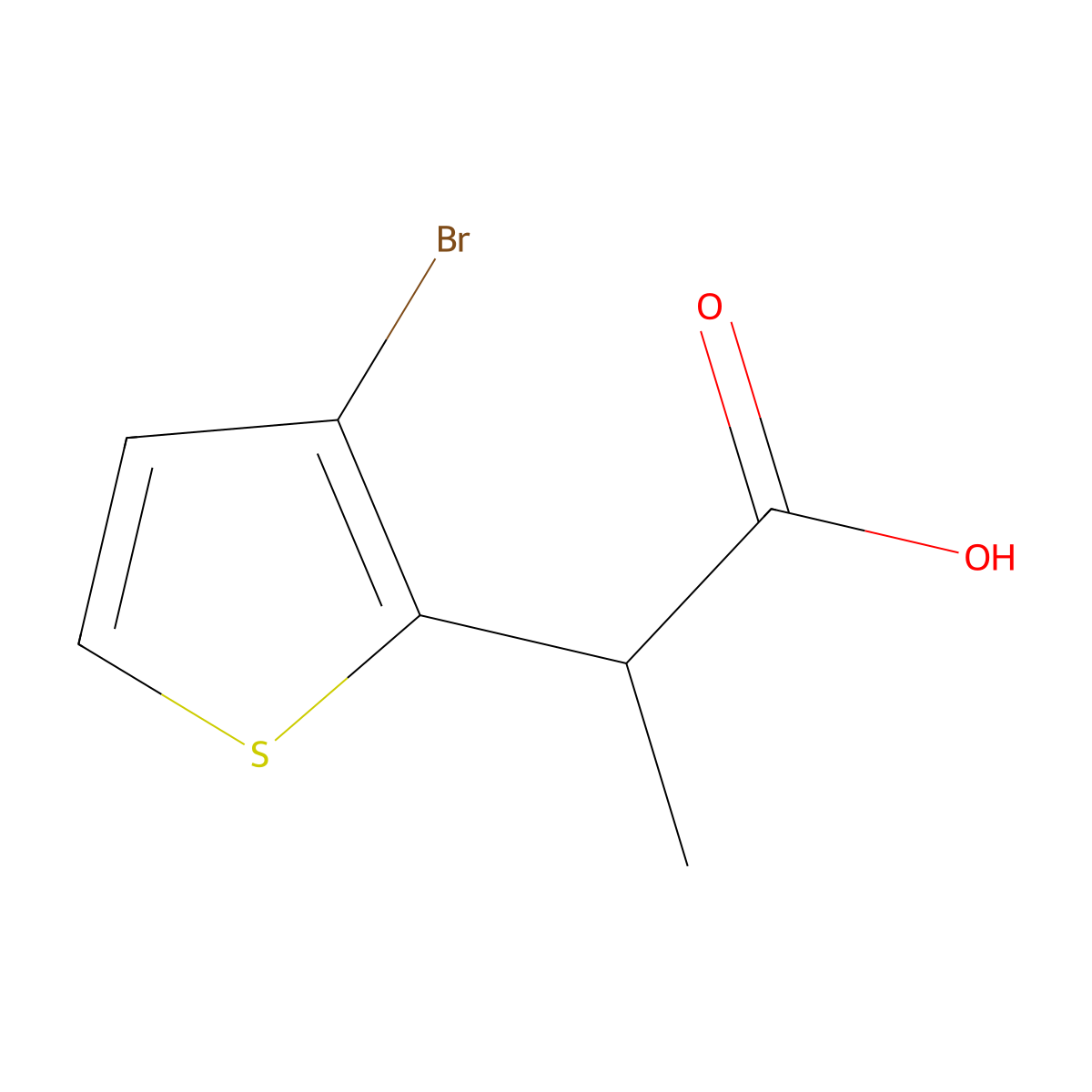 2-(3-Bromothiophen-2-yl)propanoic acid molecular structure, CAS 1517133-08-2