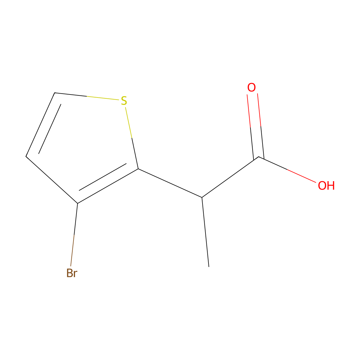 2-(3-Bromothiophen-2-yl)propanoic acid molecular structure, CAS 1517133-08-2