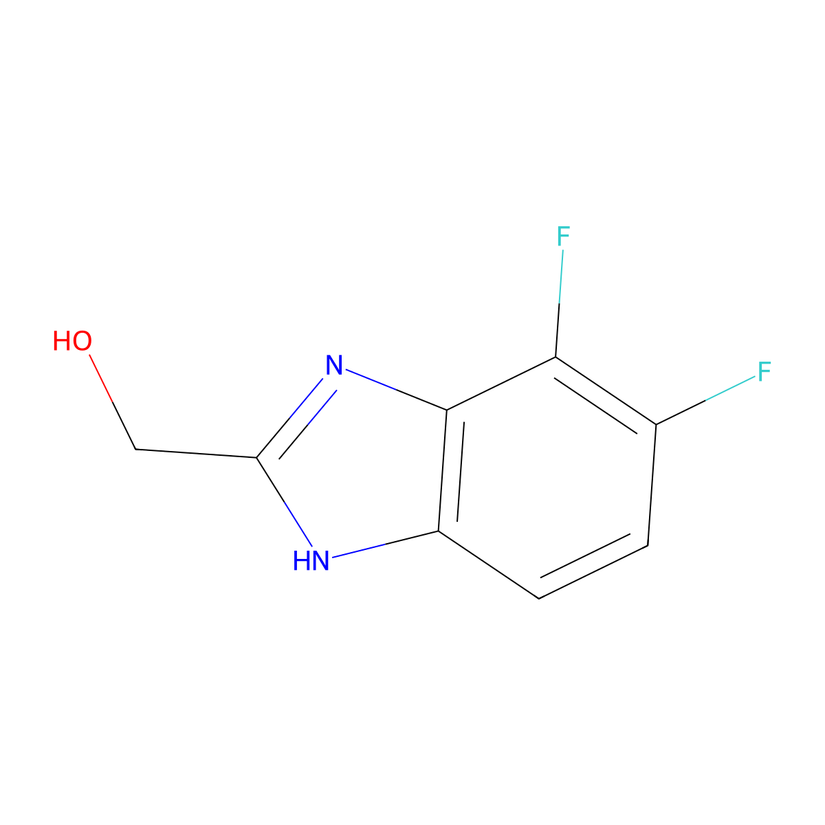 4,5-Difluoro-2-(hydroxymethyl)benzimidazole molecular structure, CAS 1517146-73-4