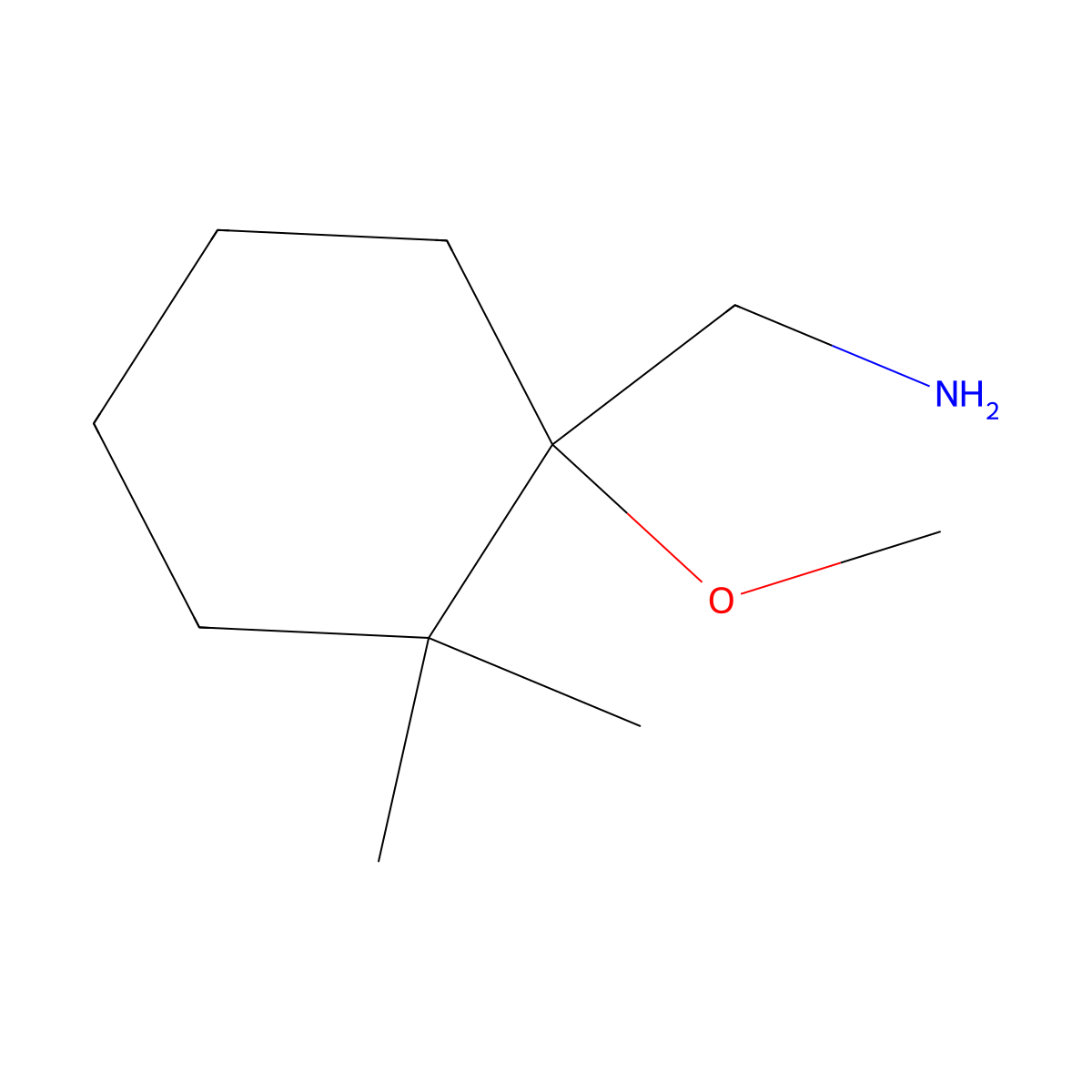 (1-Methoxy-2,2-dimethylcyclohexyl)methanamine molecular structure, CAS 1517154-83-4