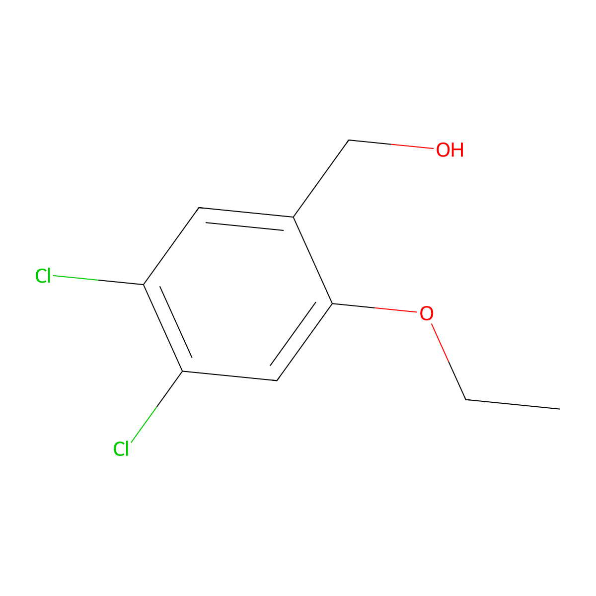 (4,5-Dichloro-2-ethoxyphenyl)methanol molecular structure, CAS 1517158-10-9