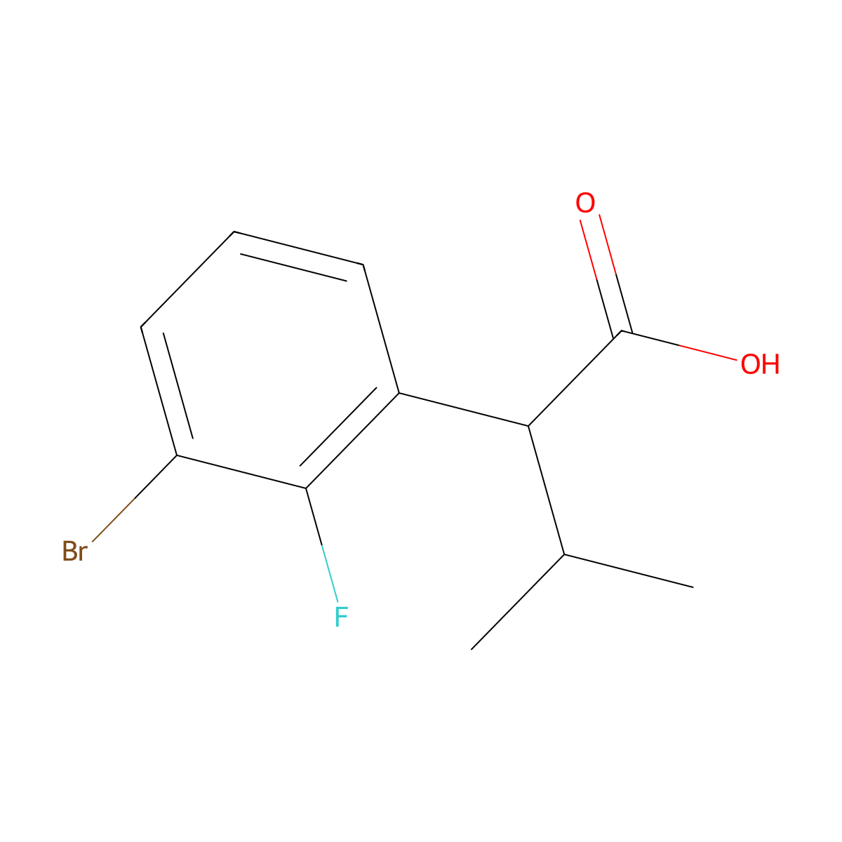 2-(3-Bromo-2-fluorophenyl)-3-methylbutanoic acid molecular structure, CAS 1517158-16-5