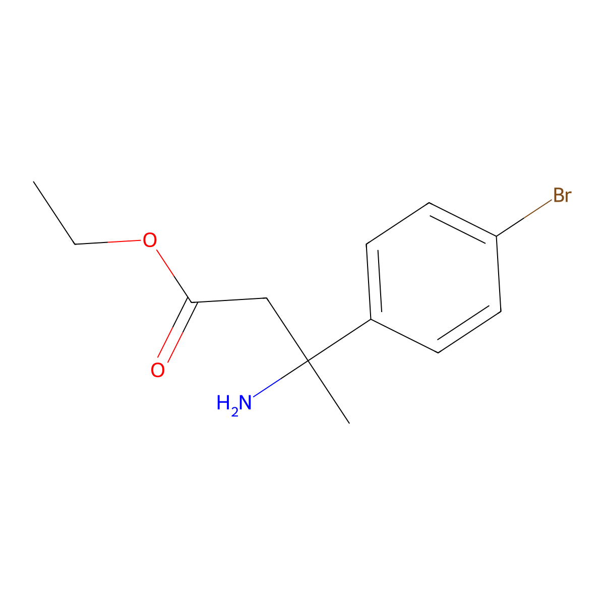 Ethyl 3-amino-3-(4-bromophenyl)butanoate molecular structure, CAS 1517165-07-9
