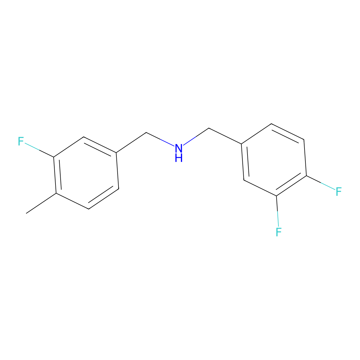 [(3,4-Difluorophenyl)methyl][(3-fluoro-4-methylphenyl)methyl]amine molecular structure, CAS 1517169-26-4