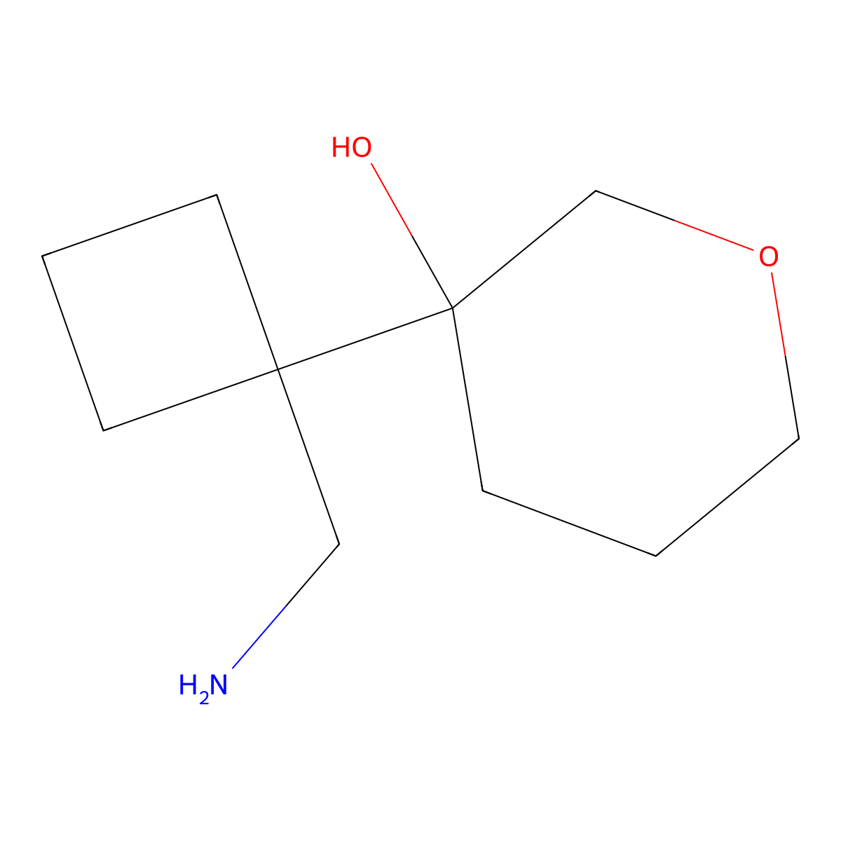 3-[1-(Aminomethyl)cyclobutyl]oxan-3-OL molecular structure, CAS 1517171-43-5