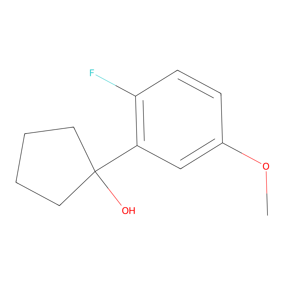 1-(2-Fluoro-5-methoxyphenyl)cyclopentanol molecular structure, CAS 1517171-82-2