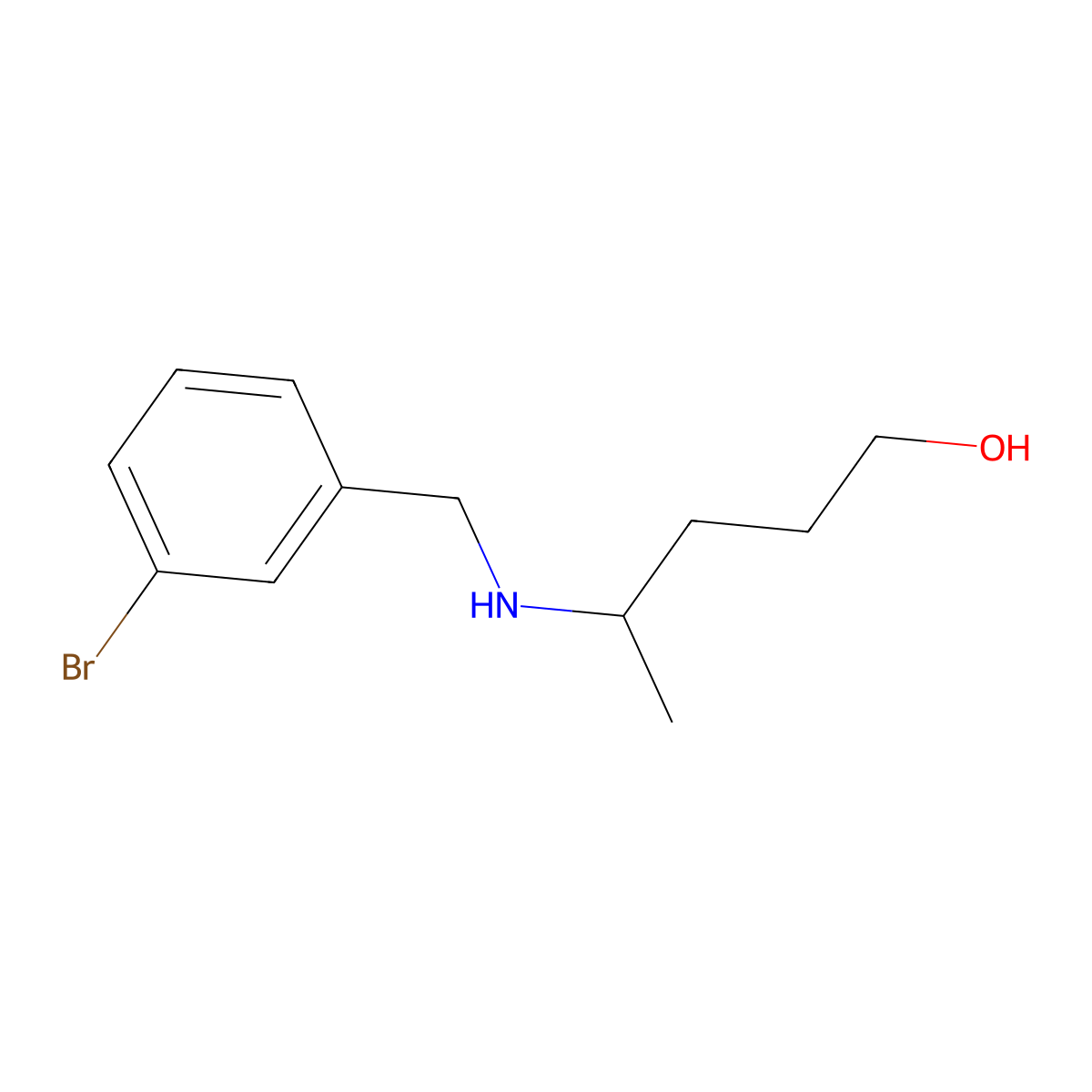4-{[(3-Bromophenyl)methyl]amino}pentan-1-ol molecular structure, CAS 1517175-14-2