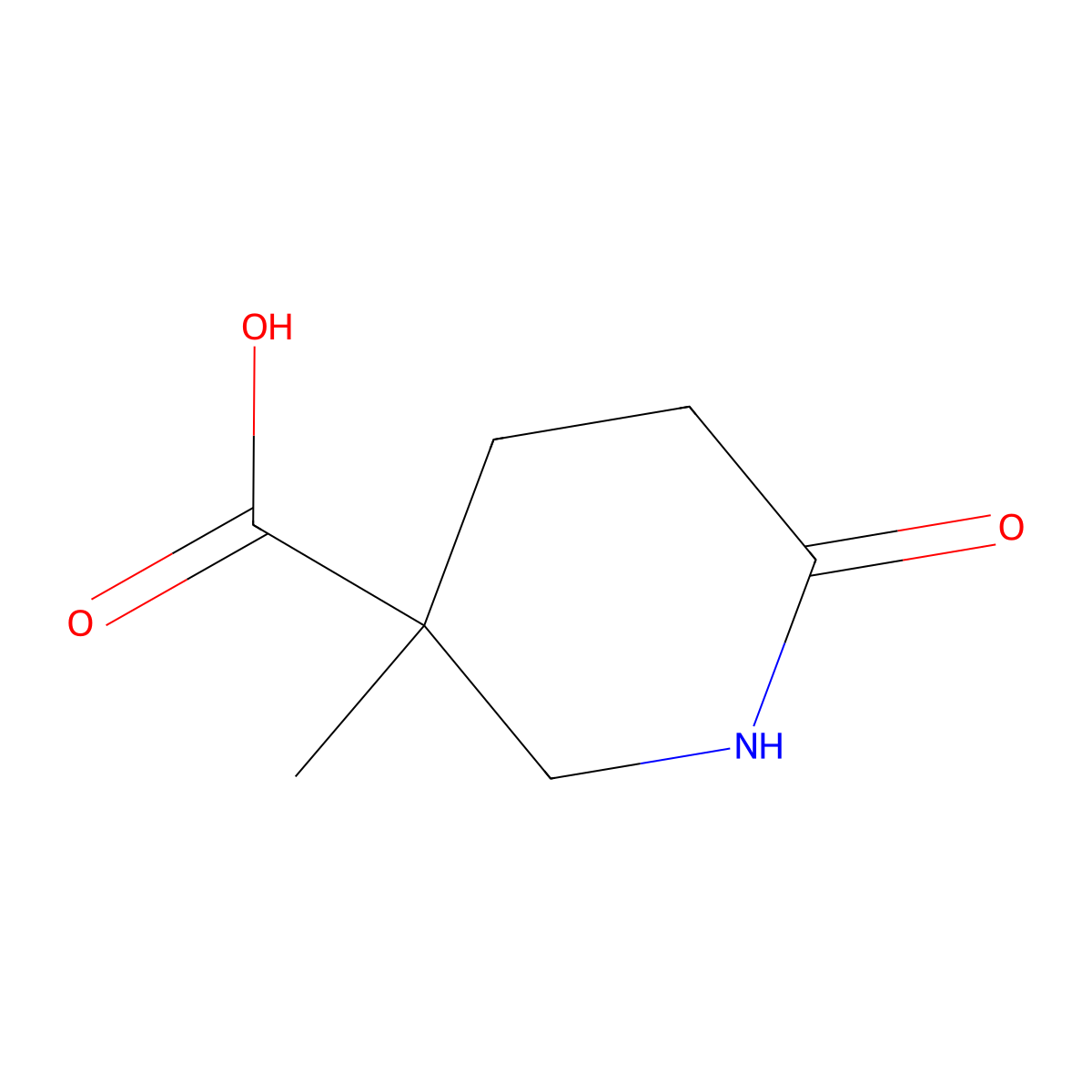 3-Methyl-6-oxopiperidine-3-carboxylic acid molecular structure, CAS 1517180-89-0