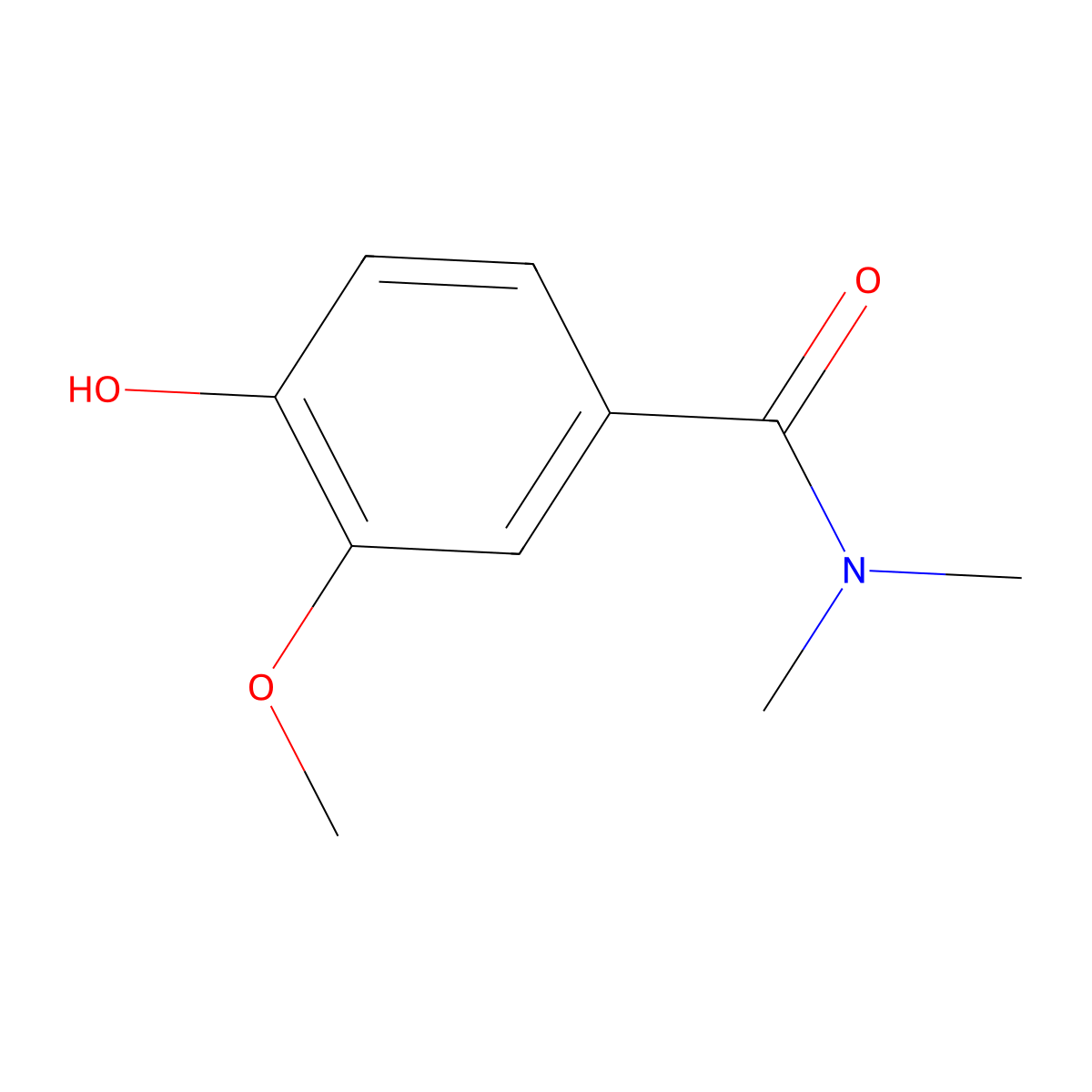 4-Hydroxy-3-methoxy-N,N-dimethylbenzamide molecular structure, CAS 151719-99-2