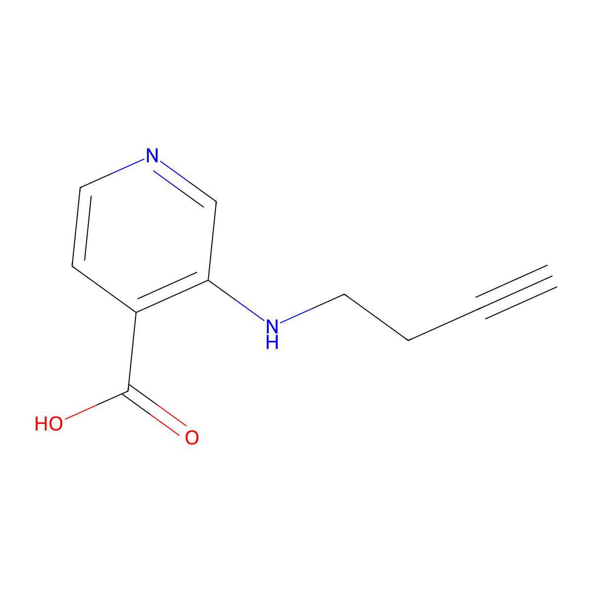 3-[(But-3-yn-1-yl)amino]pyridine-4-carboxylic acid molecular structure, CAS 1517190-08-7