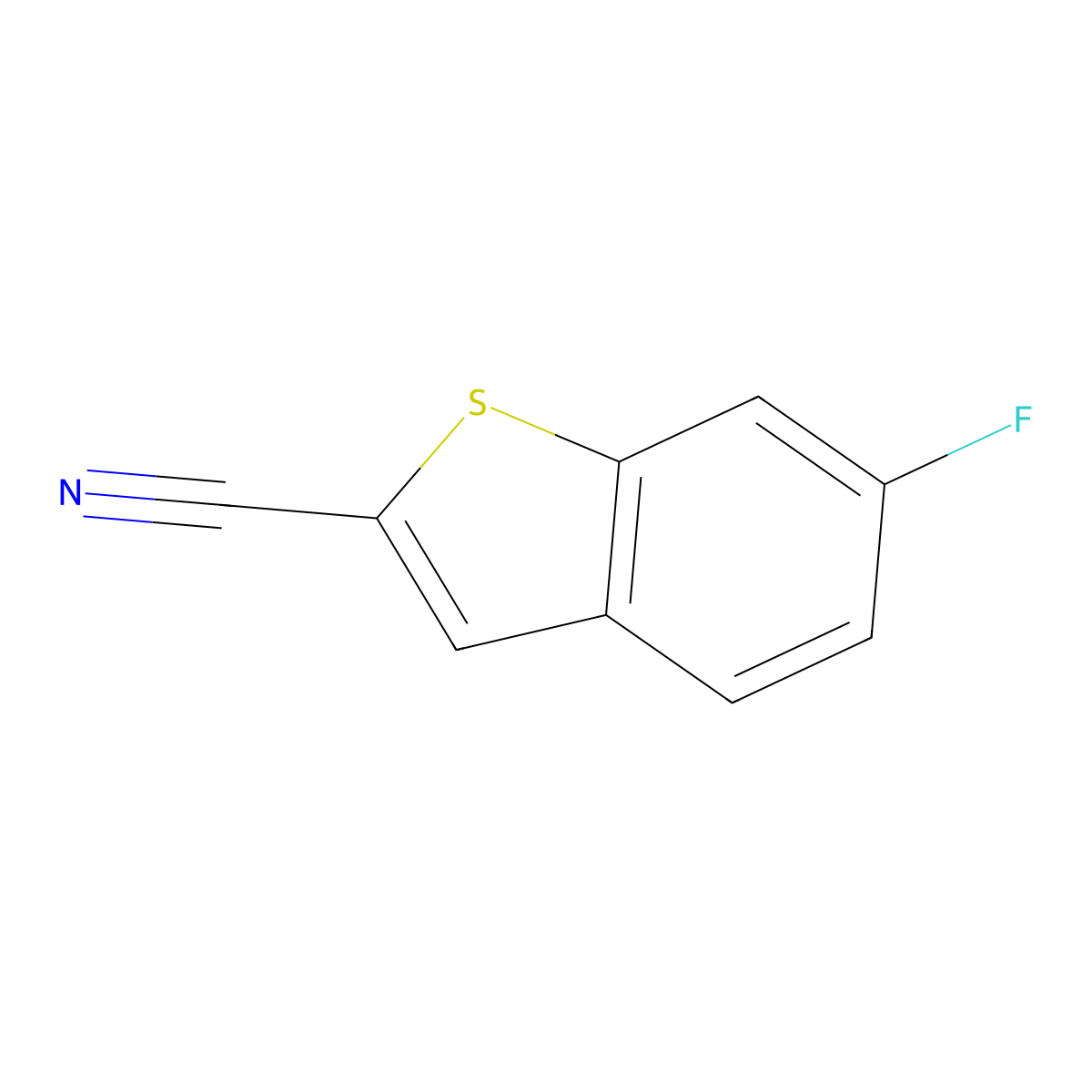 6-Fluorobenzo[b]thiophene-2-carbonitrile molecular structure, CAS 1517197-72-6