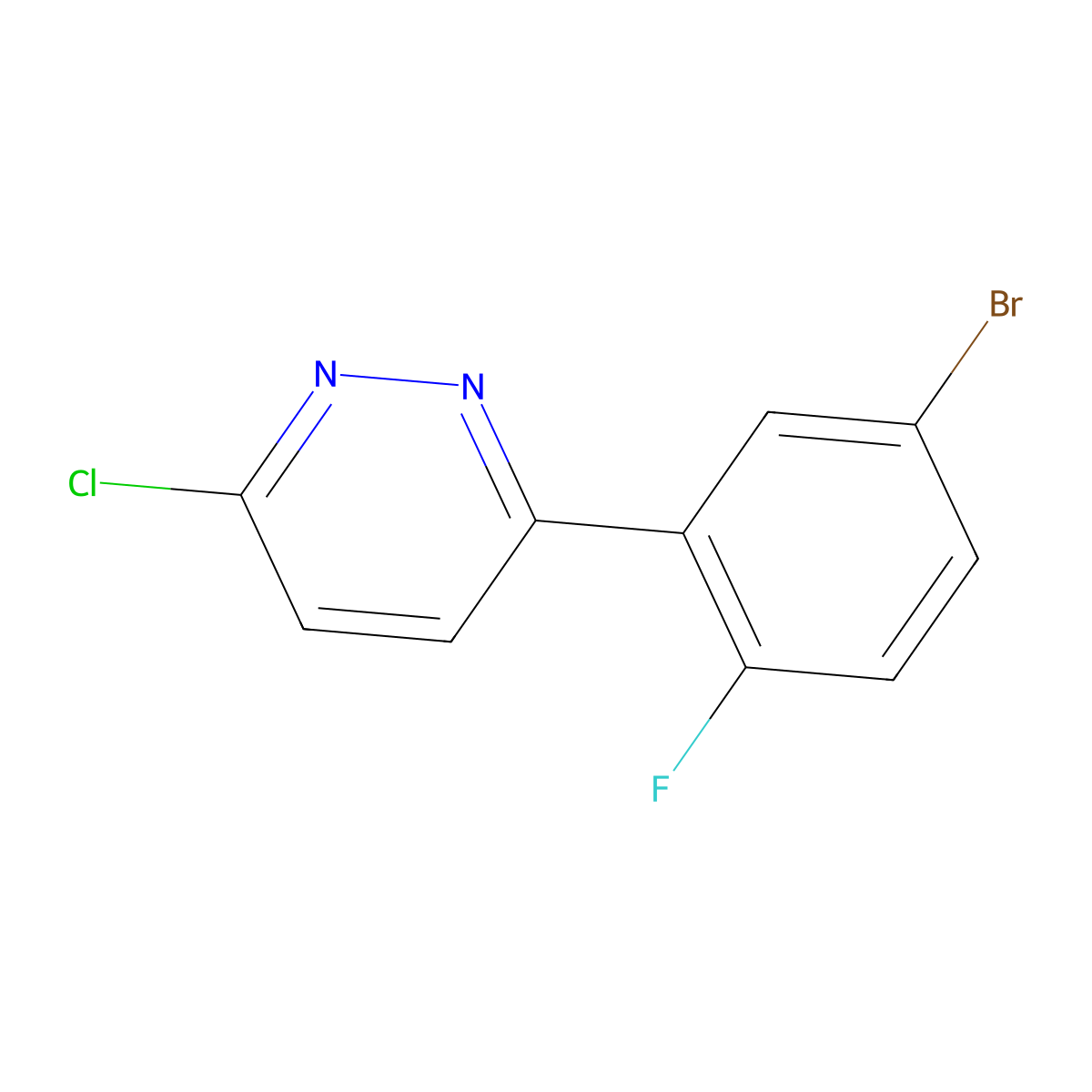 3-(5-Bromo-2-fluorophenyl)-6-chloropyridazine molecular structure, CAS 1517200-98-4