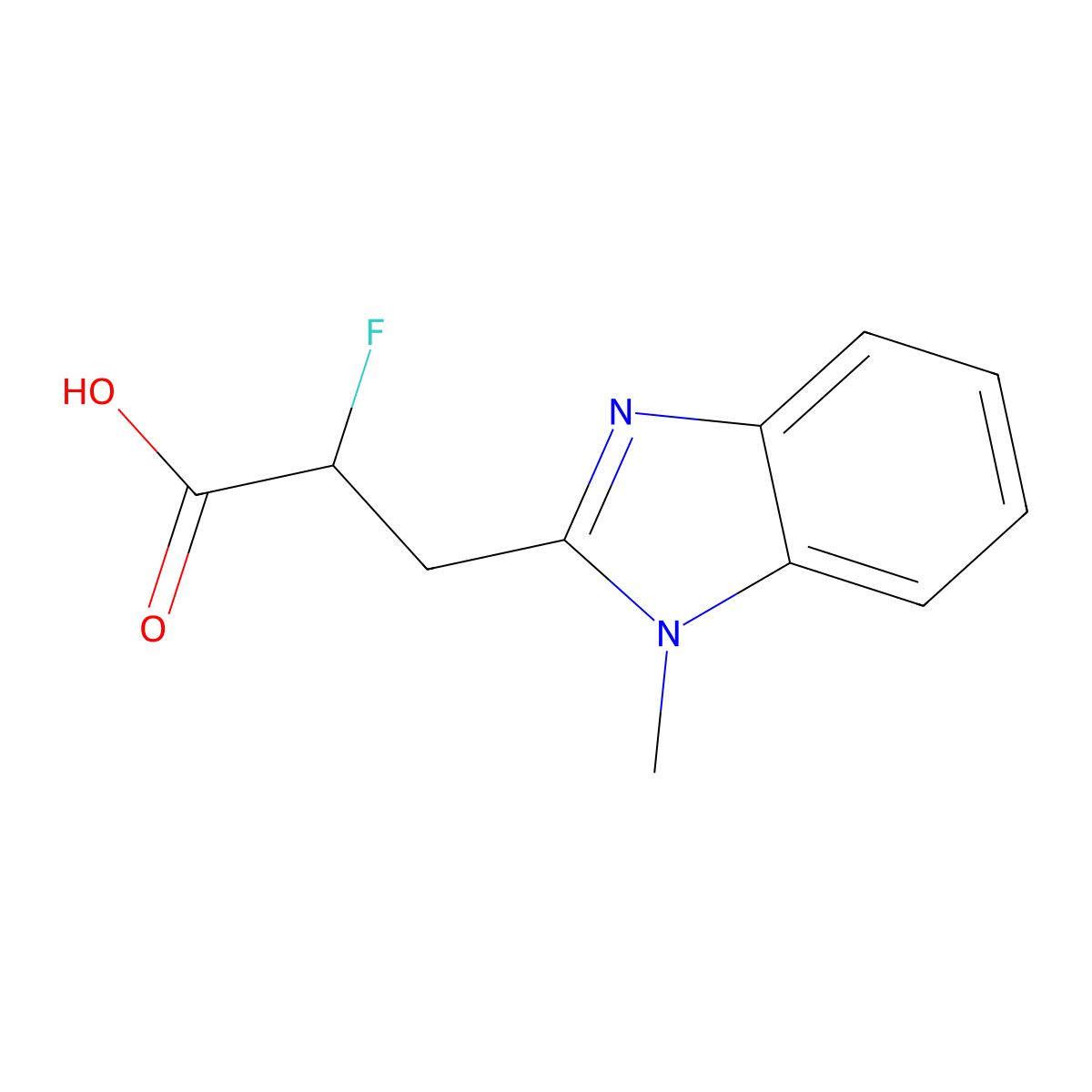 2-Fluoro-3-(1-methyl-1h-benzo[d]imidazol-2-yl)propanoic acid molecular structure, CAS 1517201-32-9