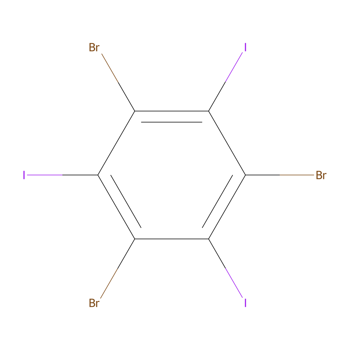 1,3,5-Tribromo-2,4,6-triiodobenzene molecular structure, CAS 151721-78-7